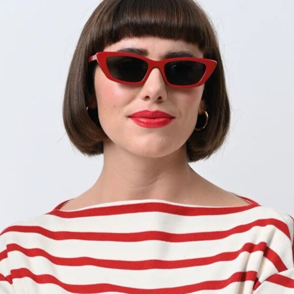 NEW SL277 012 SAINT LAURENT SUNGLASSES WOMEN SQUARE RED EYEWEAR - Picture 3 of 4